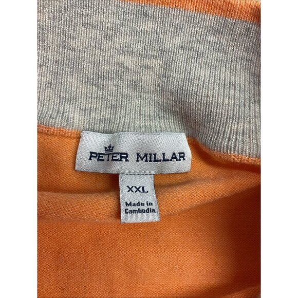 NWOT  New Peter Millar 1/4 Zip Pullover Sweater Cashmere silk  Orange Size 2XL - Picture 3 of 8